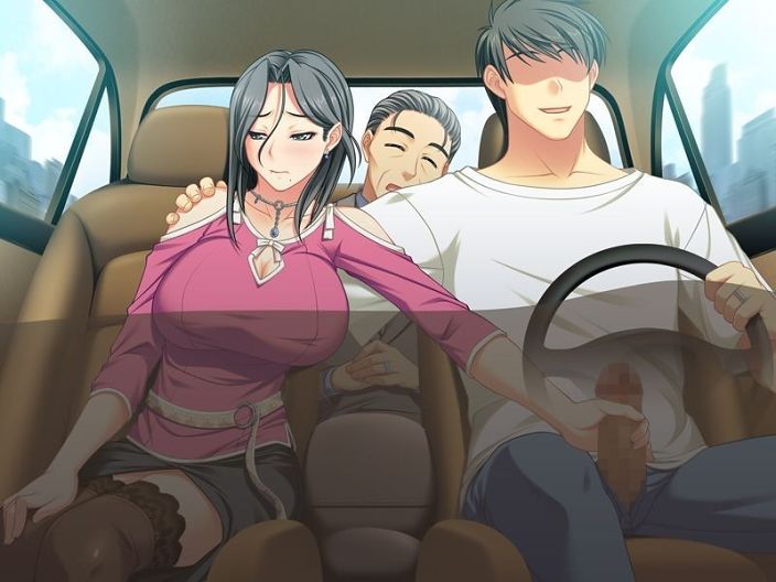 Woman cheating anime outdoor