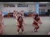 Aerobic dancing nudists